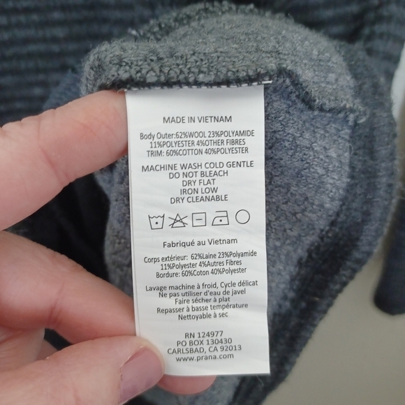 Prana Milana Wool Blend Jacket Black & Gray XS - Picture 6 of 7